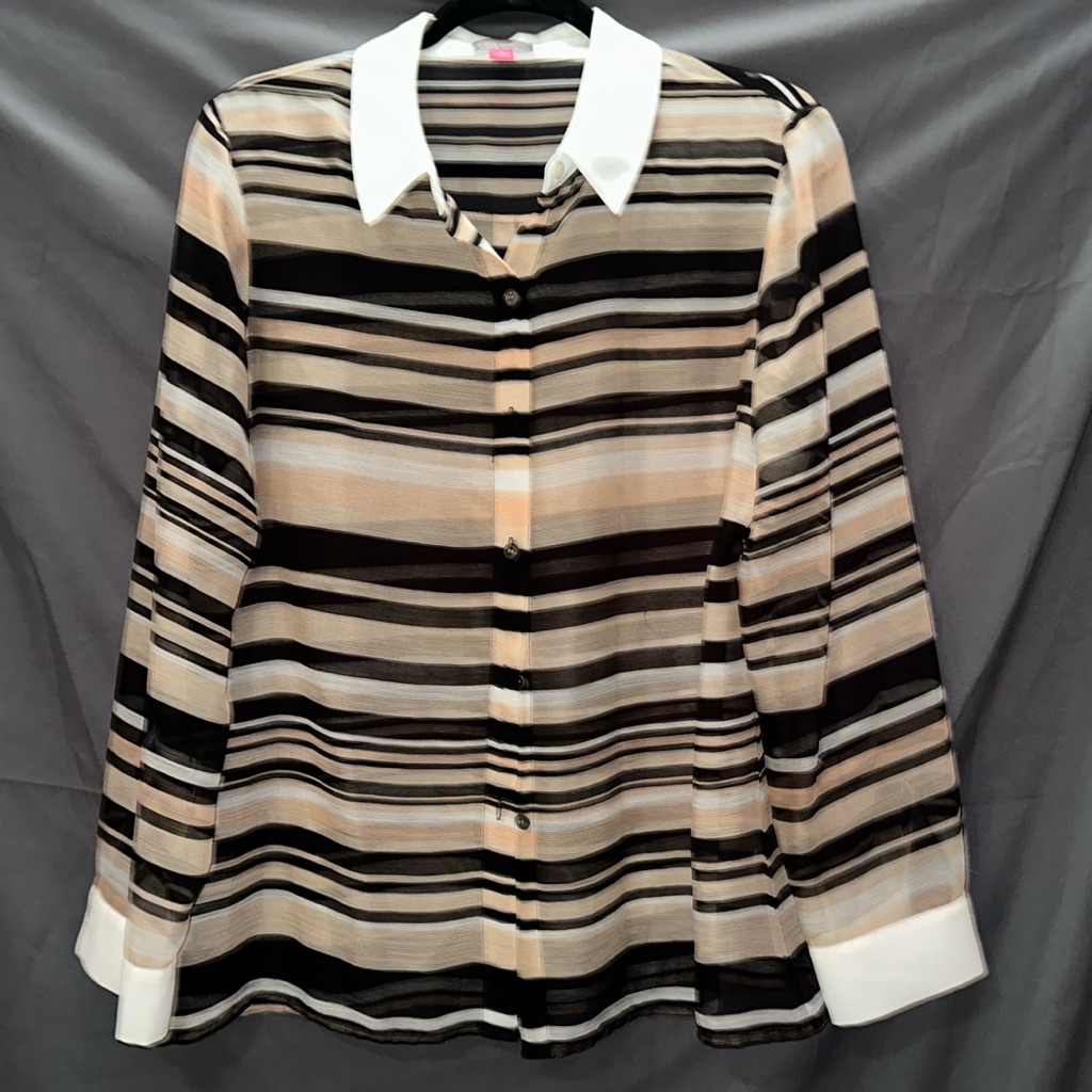 Sheer Button-Down Blouse